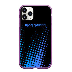 Чехол iPhone 11 Pro матовый Iron Maiden - neon, цвет: 3D-фиолетовый