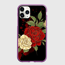 Чехол iPhone 11 Pro матовый Прекрасные розы, цвет: 3D-фиолетовый