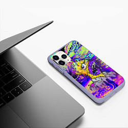 Чехол iPhone 11 Pro матовый Гомер Симпсон - стилизация - экспрессия, цвет: 3D-светло-сиреневый — фото 2