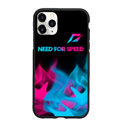 Чехол iPhone 11 Pro матовый Need for Speed - neon gradient: символ сверху