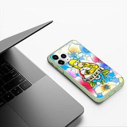 Чехол iPhone 11 Pro матовый Гомер Симпсон - Just do it, цвет: 3D-салатовый — фото 2