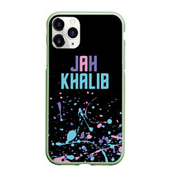 Чехол iPhone 11 Pro матовый Jah Khalib - краска, цвет: 3D-салатовый