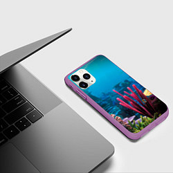 Чехол iPhone 11 Pro матовый Под водой - Underwater, цвет: 3D-фиолетовый — фото 2