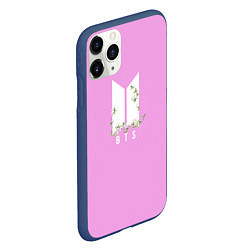 Чехол iPhone 11 Pro матовый BTS White Flowers, цвет: 3D-тёмно-синий — фото 2