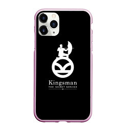 Чехол iPhone 11 Pro матовый Kingsman logo, цвет: 3D-розовый