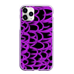 Чехол iPhone 11 Pro матовый Нити из фиолетовой краски, цвет: 3D-сиреневый