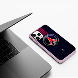 Чехол iPhone 11 Pro матовый ФК ПСЖ Лого, цвет: 3D-розовый — фото 2