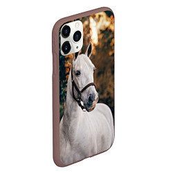 Чехол iPhone 11 Pro матовый Белая лошадка, цвет: 3D-коричневый — фото 2