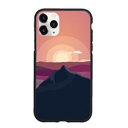 Чехол iPhone 11 Pro матовый Горы восход солнца Mountain landscape