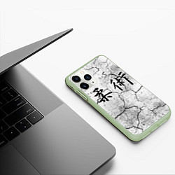 Чехол iPhone 11 Pro матовый Джиу-Джитсу : Потресканная земля, цвет: 3D-салатовый — фото 2