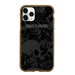 Чехол iPhone 11 Pro матовый Iron Maiden - черепа, цвет: 3D-коричневый