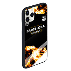 Чехол iPhone 11 Pro матовый Barcelona legendary sport fire, цвет: 3D-черный — фото 2