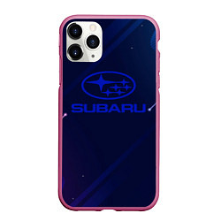 Чехол iPhone 11 Pro матовый Subaru Абстракция неон