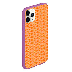 Чехол iPhone 11 Pro матовый Оранжево-желтые цветочки, цвет: 3D-фиолетовый — фото 2