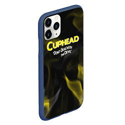 Чехол iPhone 11 Pro матовый Cuphead жёлтый огонь, цвет: 3D-тёмно-синий — фото 2
