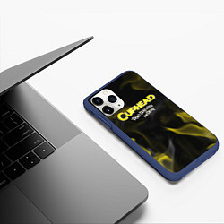 Чехол iPhone 11 Pro матовый Cuphead жёлтый огонь, цвет: 3D-тёмно-синий — фото 2