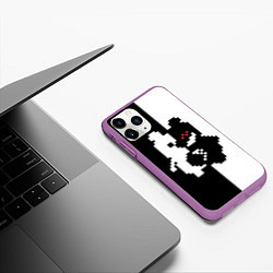Чехол iPhone 11 Pro матовый Monokuma pixel, цвет: 3D-фиолетовый — фото 2