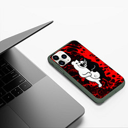 Чехол iPhone 11 Pro матовый Monokuma laughter, цвет: 3D-темно-зеленый — фото 2