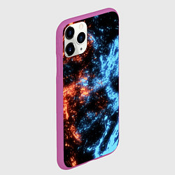 Чехол iPhone 11 Pro матовый Fire and Water Огонь и вода, цвет: 3D-фиолетовый — фото 2