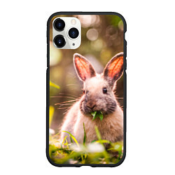 Чехол iPhone 11 Pro матовый Милый кролик, цвет: 3D-черный