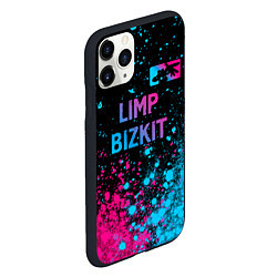 Чехол iPhone 11 Pro матовый Limp Bizkit - neon gradient: символ сверху, цвет: 3D-черный — фото 2