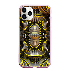 Чехол iPhone 11 Pro матовый Трехмерный фрактал, цвет: 3D-розовый