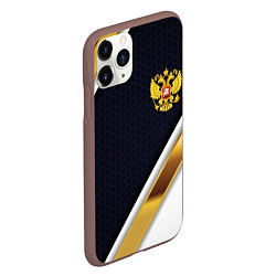 Чехол iPhone 11 Pro матовый Gold and white Russia, цвет: 3D-коричневый — фото 2