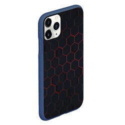 Чехол iPhone 11 Pro матовый Красная сетка, цвет: 3D-тёмно-синий — фото 2