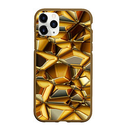 Чехол iPhone 11 Pro матовый Золотые камни, цвет: 3D-коричневый