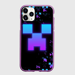 Чехол iPhone 11 Pro матовый Minecraft градиент