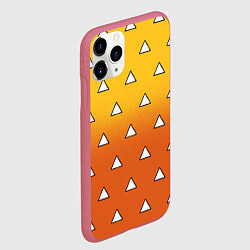 Чехол iPhone 11 Pro матовый Оранжевое кимоно с треугольниками - Зеницу клинок, цвет: 3D-малиновый — фото 2