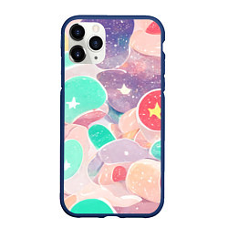 Чехол iPhone 11 Pro матовый Яркие сказочные узоры, цвет: 3D-тёмно-синий