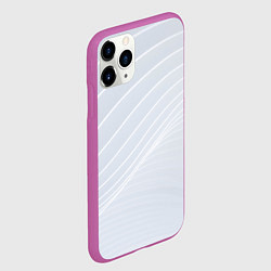 Чехол iPhone 11 Pro матовый Серый фон и белые линии, цвет: 3D-фиолетовый — фото 2