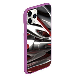 Чехол iPhone 11 Pro матовый Блестящие фигуры, цвет: 3D-фиолетовый — фото 2