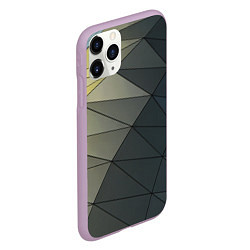 Чехол iPhone 11 Pro матовый Абстрактная сетка из множества фигур, цвет: 3D-сиреневый — фото 2