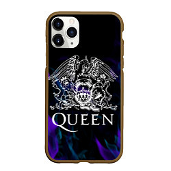Чехол iPhone 11 Pro матовый Queen пламя неон