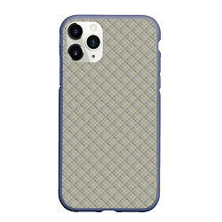Чехол iPhone 11 Pro матовый Серо-бежевая клетка с тонкой черной полосой, цвет: 3D-серый