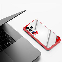 Чехол iPhone 11 Pro матовый Red & white флаг России, цвет: 3D-красный — фото 2