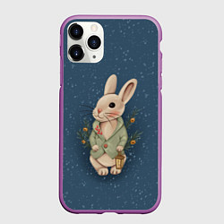 Чехол iPhone 11 Pro матовый Кролик с фонариком