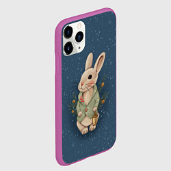 Чехол iPhone 11 Pro матовый Кролик с фонариком, цвет: 3D-фиолетовый — фото 2