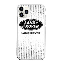 Чехол iPhone 11 Pro матовый Land Rover с потертостями на светлом фоне, цвет: 3D-белый