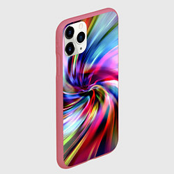 Чехол iPhone 11 Pro матовый Радужная спираль, цвет: 3D-малиновый — фото 2