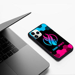 Чехол iPhone 11 Pro матовый Dead Space - neon gradient, цвет: 3D-черный — фото 2