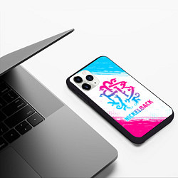 Чехол iPhone 11 Pro матовый Nickelback neon gradient style, цвет: 3D-черный — фото 2