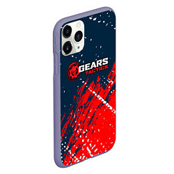 Чехол iPhone 11 Pro матовый Gears of War - бела-красная текстура, цвет: 3D-серый — фото 2