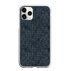 Чехол iPhone 11 Pro матовый Черно-синий текстурированный в елочку, под джинсу