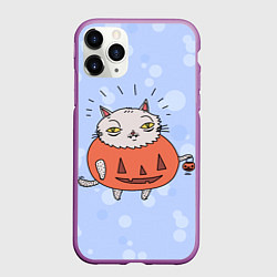 Чехол iPhone 11 Pro матовый Гадостный котик, цвет: 3D-фиолетовый