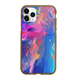 Чехол iPhone 11 Pro матовый Splash of colors, цвет: 3D-коричневый