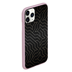 Чехол iPhone 11 Pro матовый Black gold - Узоры, цвет: 3D-розовый — фото 2