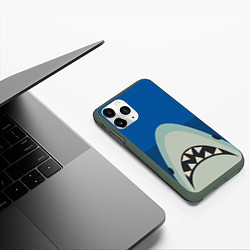 Чехол iPhone 11 Pro матовый Монстр Океана, цвет: 3D-темно-зеленый — фото 2